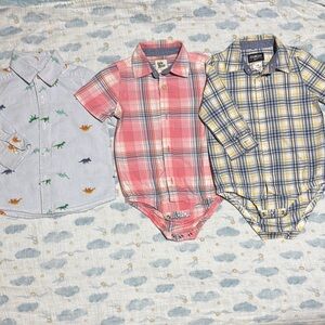 Plaid and Striped Kids Shirts Set